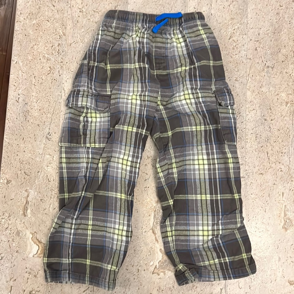 Boys LL Bean Plaid Cargo Pants 6 7 LAST CHANCE